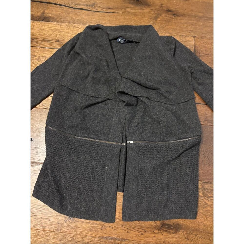 Magaschoni cashmere charcoal draped cardigan sweater XS
